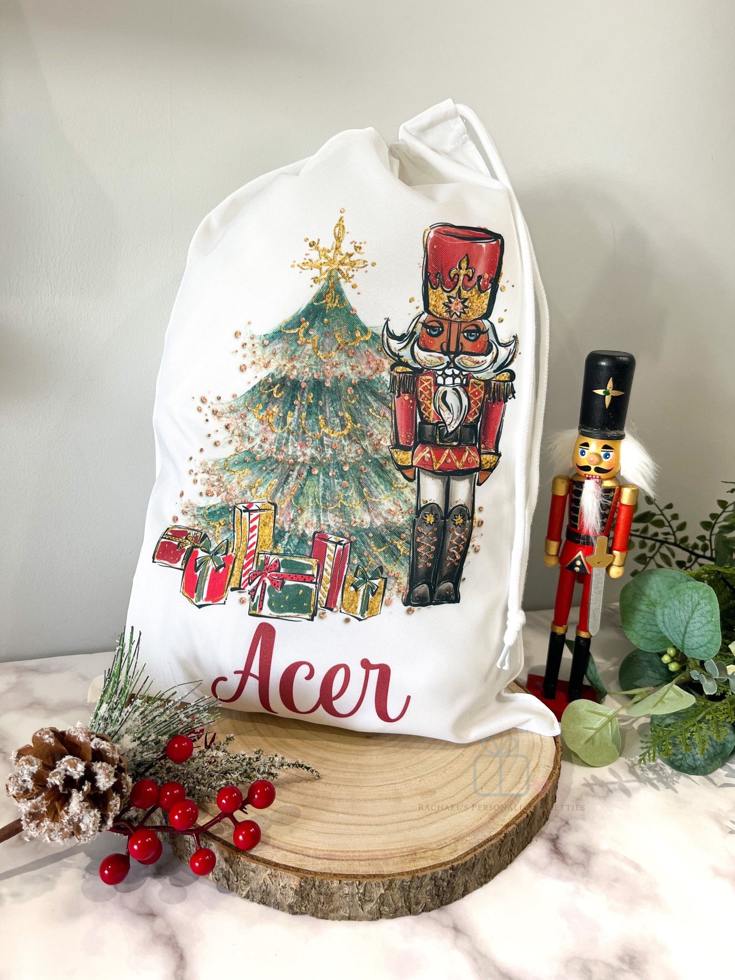 Personalised Christmas Sack A3 size - Nutcracker image 0