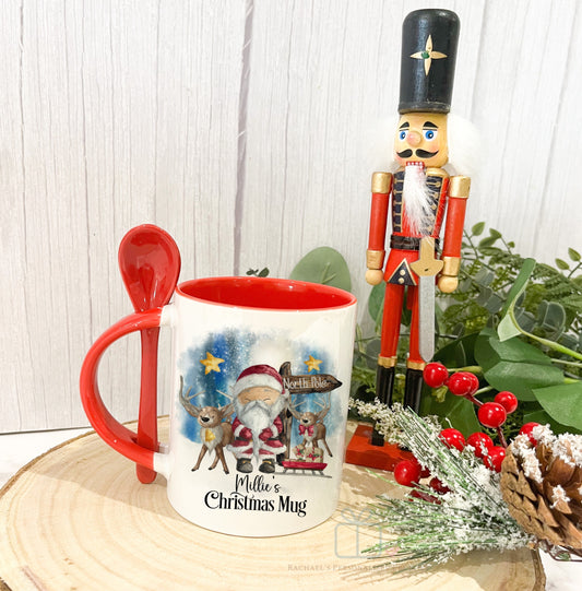 Santa's Reindeer Christmas Mug image 0