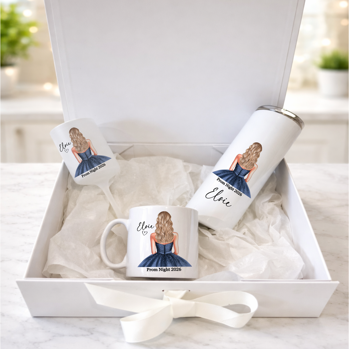 Blue Prom Dress Gift Box Plus Matching Gifts